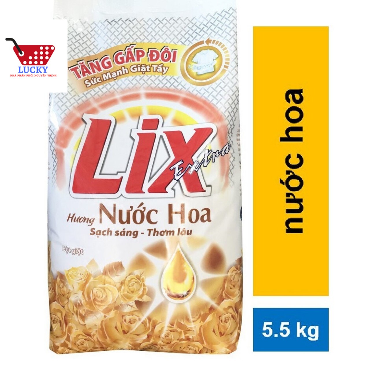 Bột giặt lix 5,5kg hương nước hoa - hàng chính hãng lixco