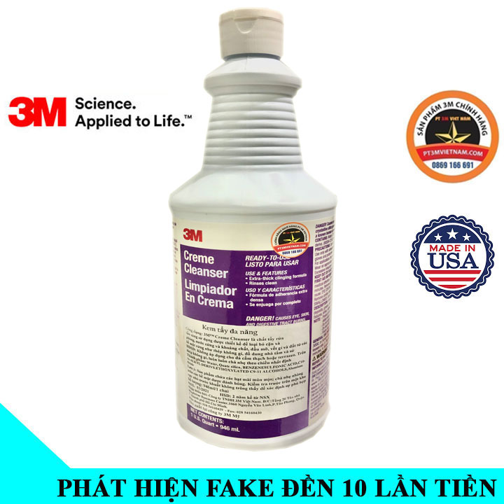 Tẩy cặn canxi, xà phòng, rỉ sét 3M creme cleanser limpiador en crema