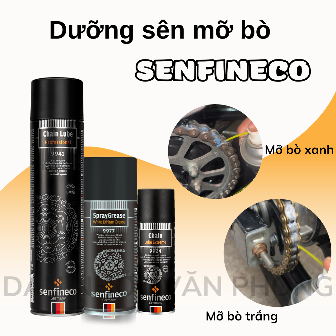 Dưỡng sên Senfineco 9941, 9977, 9924 -Dưỡng Sên 2 Bánh Không Văng Chịu Nhiệt 265 Độ