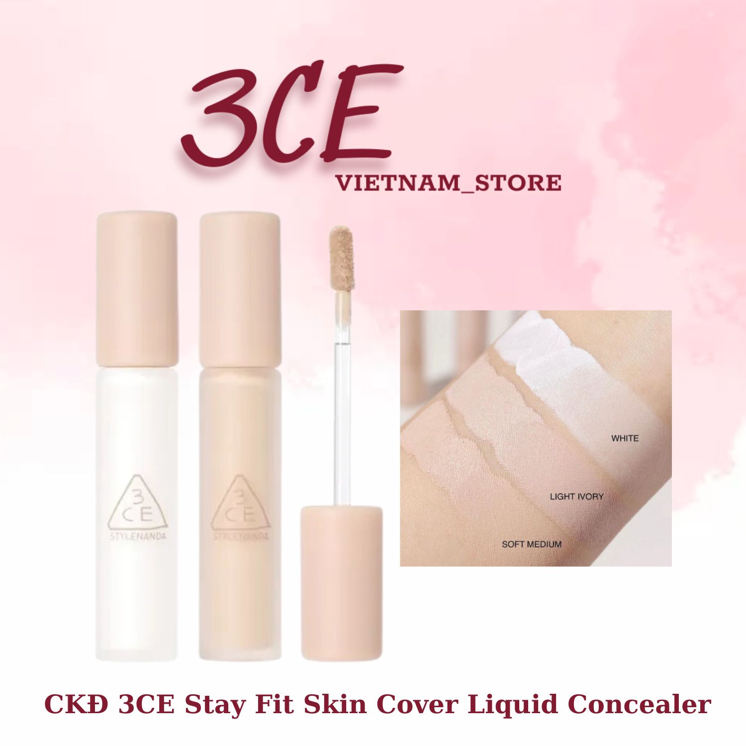 Kem Che Khuyết Điểm Đa Năng 3CE Skin Fit Cover Liquid Concealer
