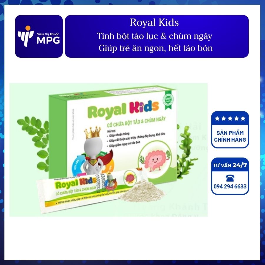 Royal Kids tinh bột tảo lục & chùm ngây – Giúp trẻ ăn ngon, hết táo bón