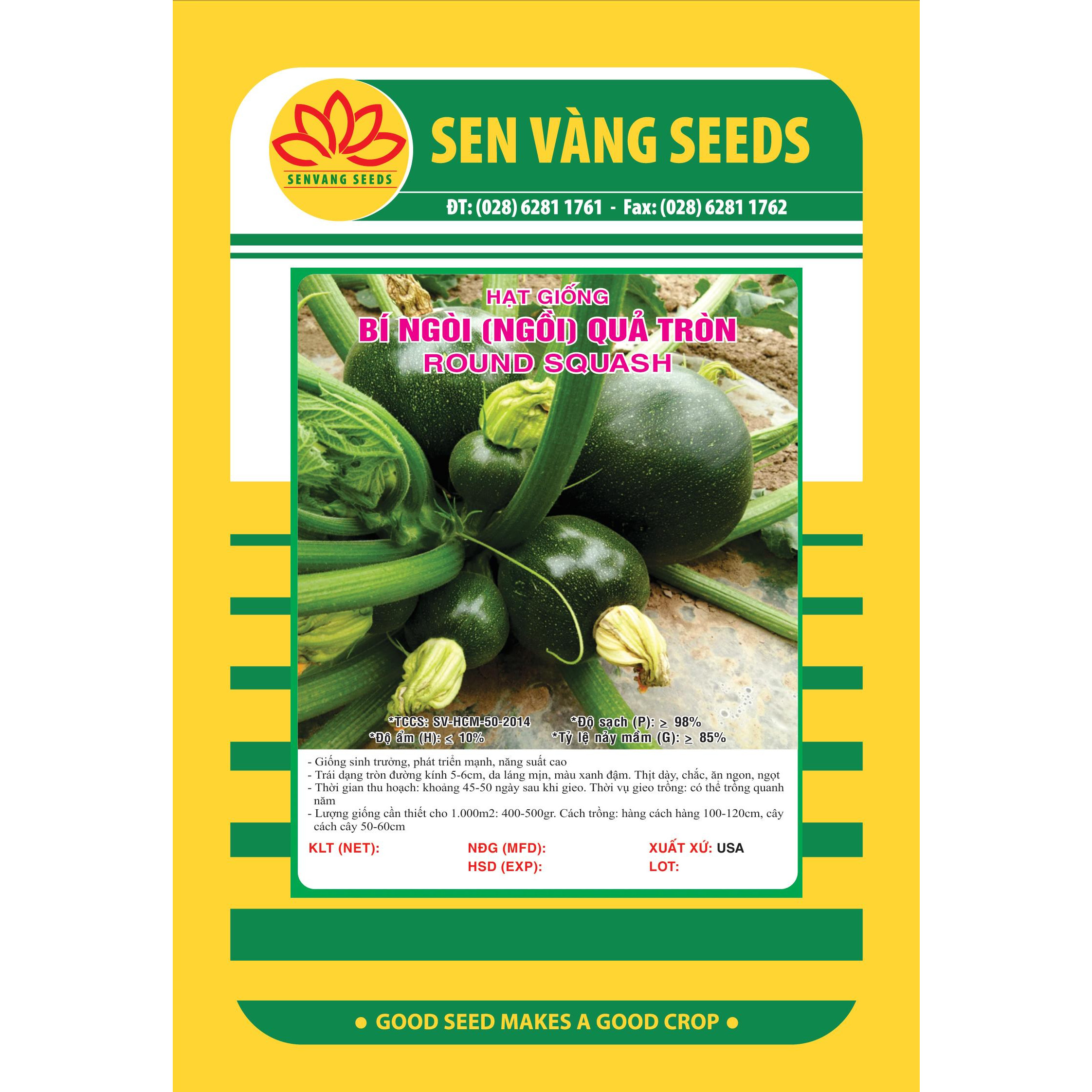 Hạt Giống Bí Ngòi Quả Tròn Gói 2gr - Sen Vàng Seeds