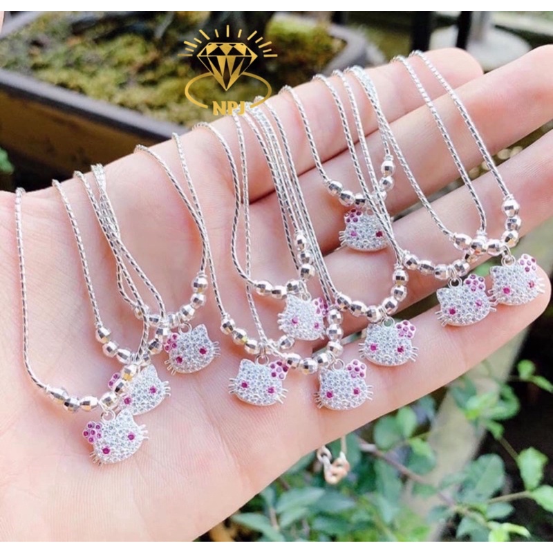 Dây chuyền cho bé, Vòng cổ cho bé ️ Hello Kitty ️ dễ thương_Chuẩn Bạc Ta- Bạc Npj