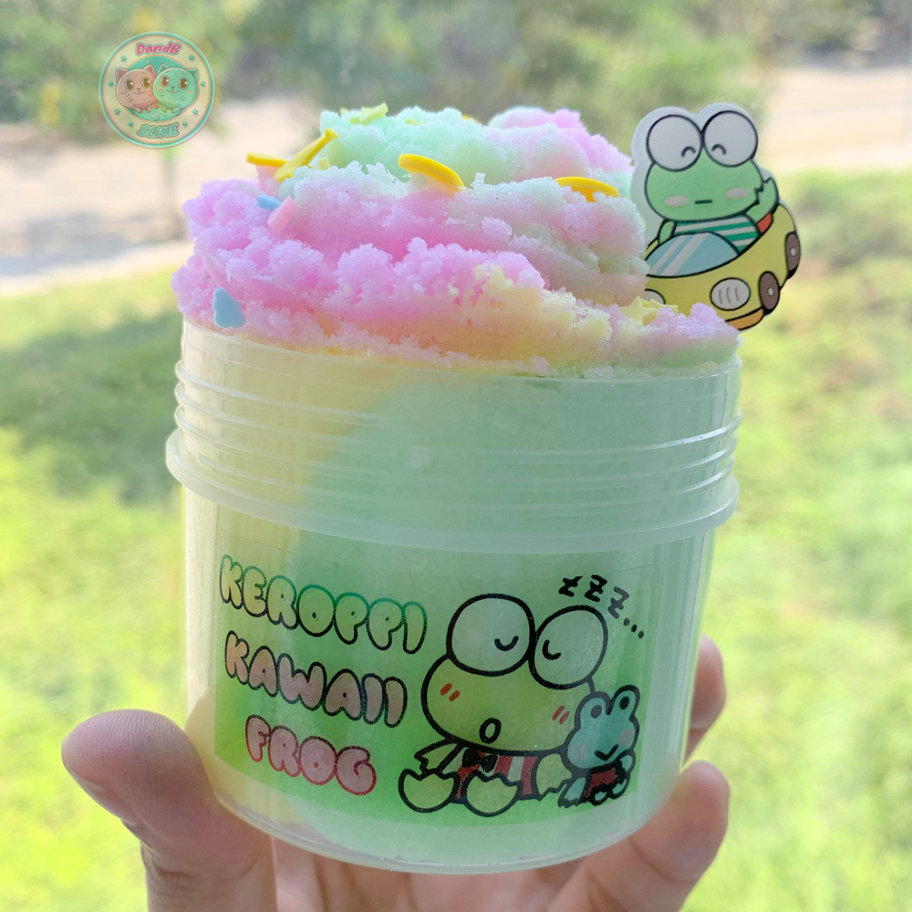 Keroppi kawaii frog cloud slime 200ml - slime mây màu xanh/vàng/hồng siêu đẹp và mịn