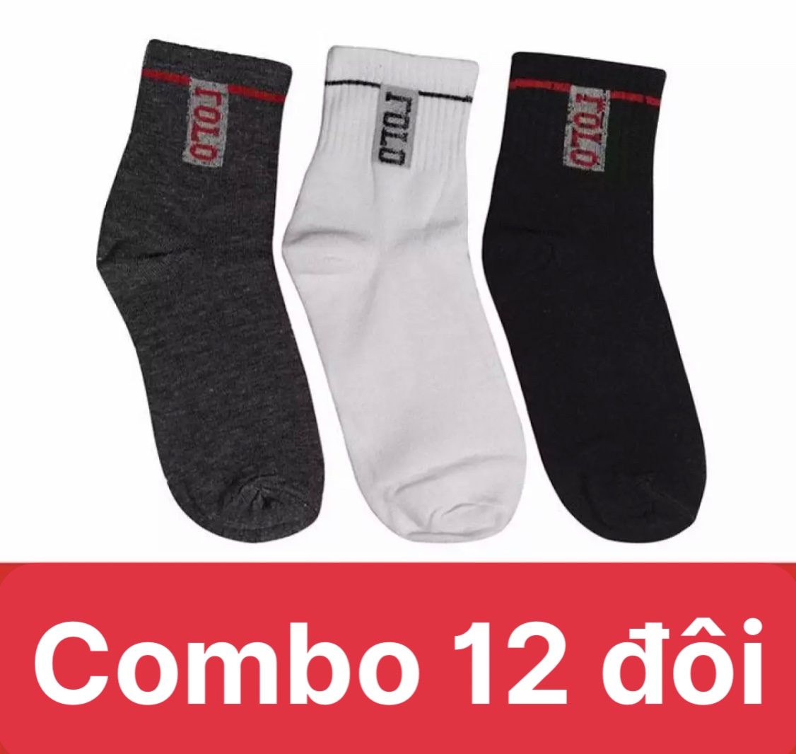 [HCM]Combo 12 đôi vớ nam giá rẻ siêu đẹp siêu dày chất cotton co giãn thoáng mát  ảnh thật