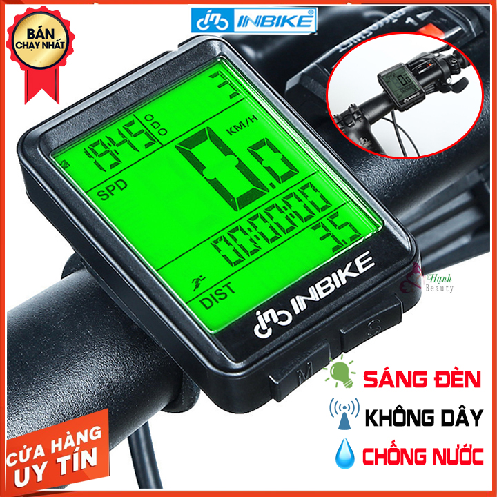Đồng hồ đo tốc độ xe đạp thể thao không dây INBIKE chống nước có đèn nền