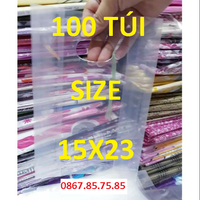 100 TÚI PP TRONG DẺO SIZE 15X23, TÚI XỐP ĐỰNG MỸ PHẨM PHÙ HỢP BAO ĐẸP