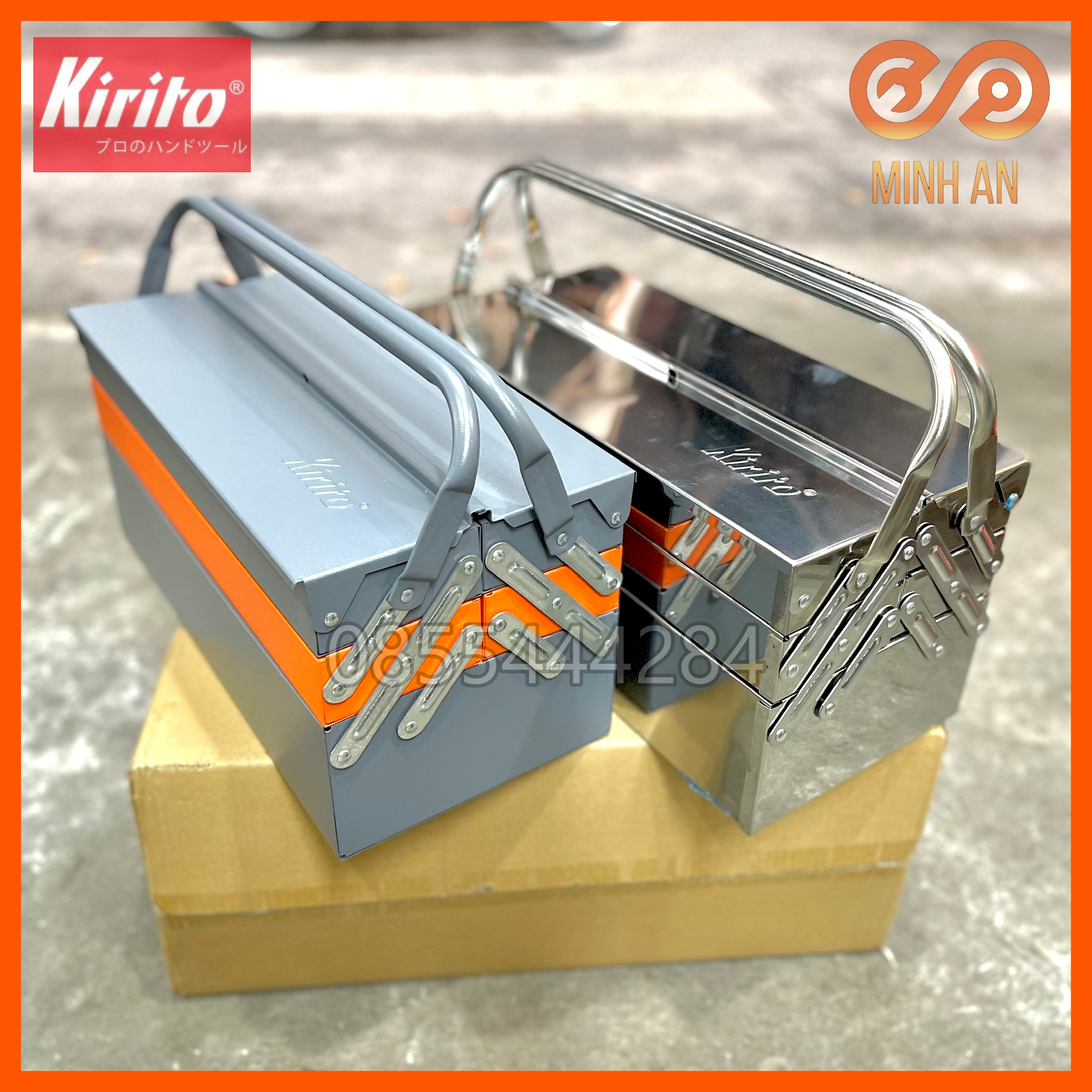 Thùng đồ nghề INOX [KHÔNG HÍT NAM CHÂM] KIRITO - thùng đựng dụng cụ sửa chữa 3 tầng 5 ngăn bằng thép không rỉ, sơn tĩnh điện - inox phủ lớp chống ăn mòn cao cấp