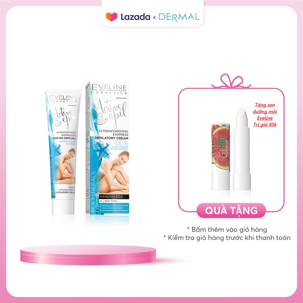 Kem tẩy lông chiết xuất khoáng chất biển dành cho mọi loại da Active Epil Eveline 125ml