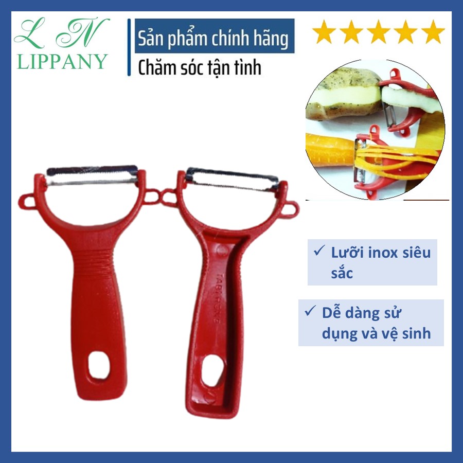 Nạo vỏ rau củ quả siêu mỏng - nạo củ quả cán đỏ lưỡi răng cưa siêu sắc