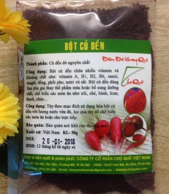 Bột củ dền gói 50gr _ hương vị chợ quê