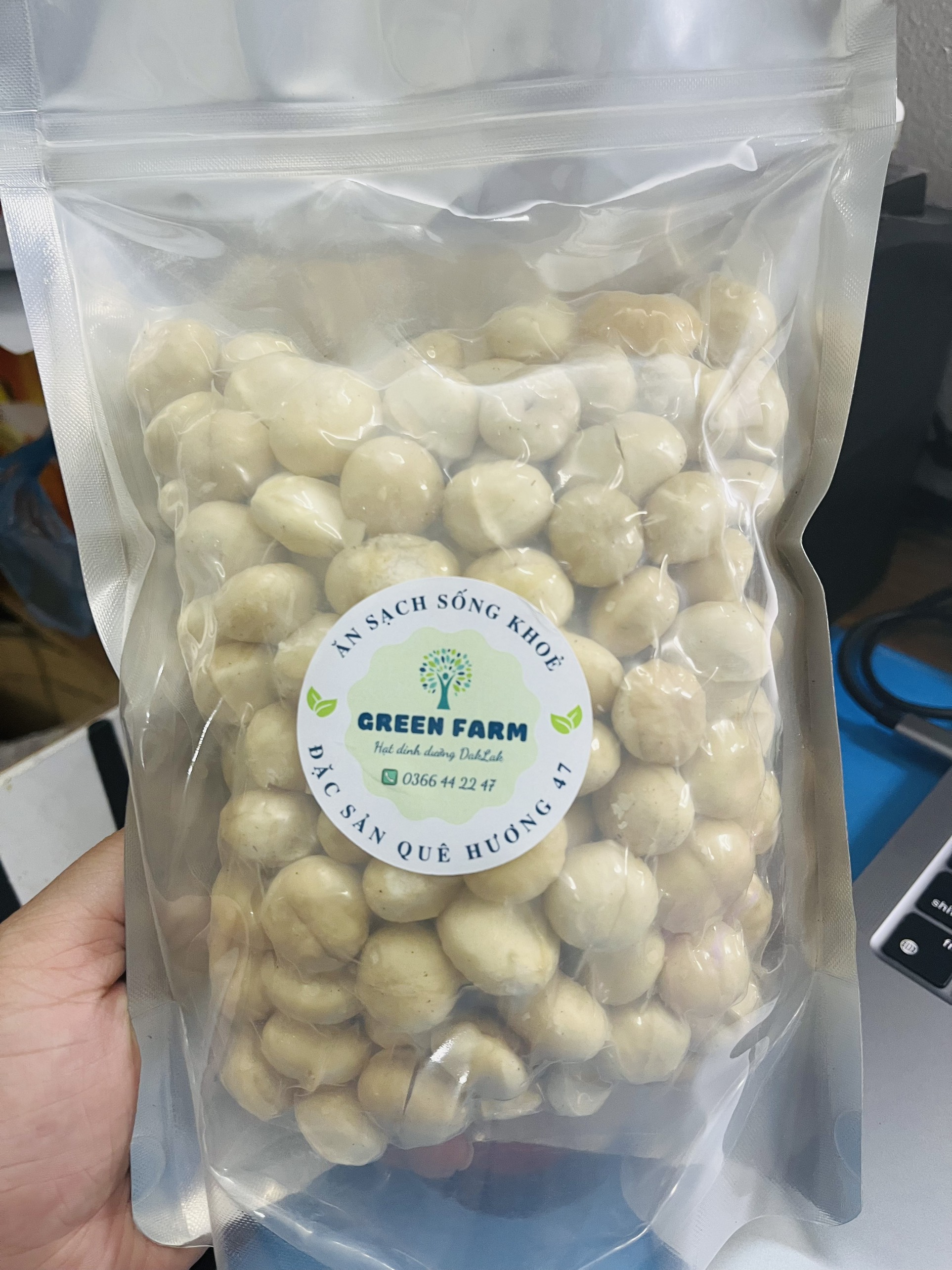 1Kg Nhân macca nguyên hạt đã Sấy chín loại 1, Nhân macca sấy, Nhân Mắc Ca Dinh Dưỡng Cho Mẹ Bầu Green Farm