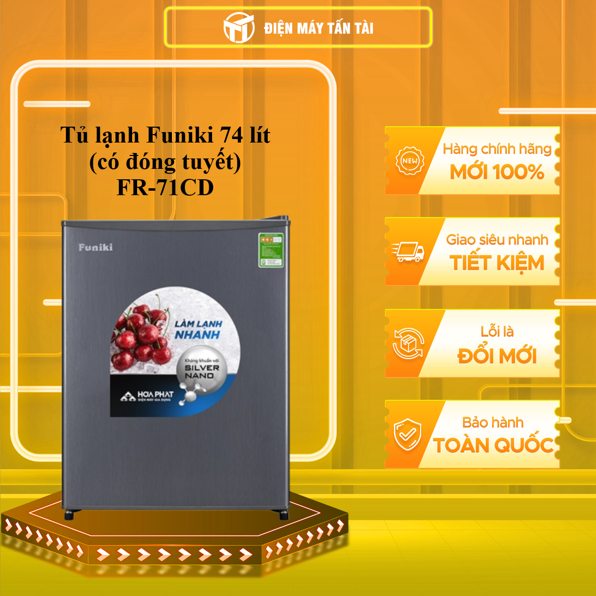 [MỚI 100%] FR 71CD - Tủ lạnh Funiki FR 71CD 70 lít - GIAO TOÀN QUỐC - FREESHIP HCM