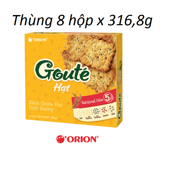 Thùng 8 Hộp x 316,8g bánh Orion Goute Hạt dinh dưỡng
