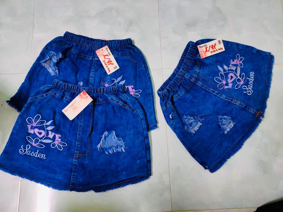Chân váy jean size đại cho bé gái