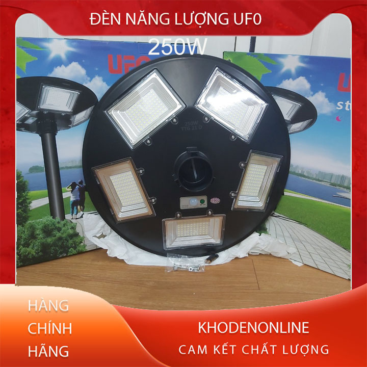 Đèn UFO 250W năng lượng mặt trời - Chiếu sáng sân vườn, công viên