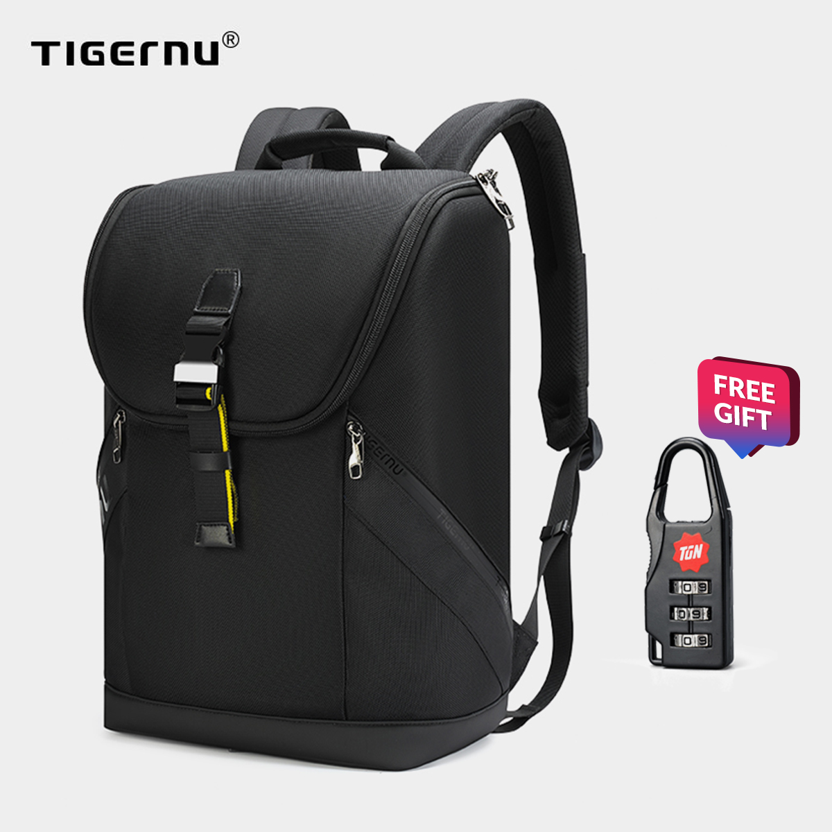 【Mới】 Tigernu Chất Liệu Sinh Thái Chống Nước Với Cổng Sạc Của Túi Đựng Máy Tính Xách Tay 15.6 Inch BackpackT-B3962 Nam