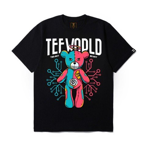 Áo thun Teeworld Teddy Bear T-shirt Nam Nữ Trắng Đen Form Rộng Unisex