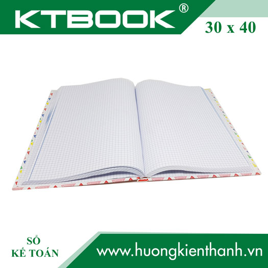 Sổ Bìa Cứng Kế Toán Caro Khổ Lớn 30 x 40 (100 trang) (1 cuốn/bộ)