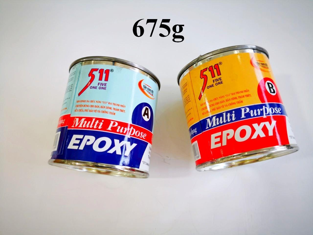 Bộ keo ab epoxy 511 keo công nghiệp đa năng 675g