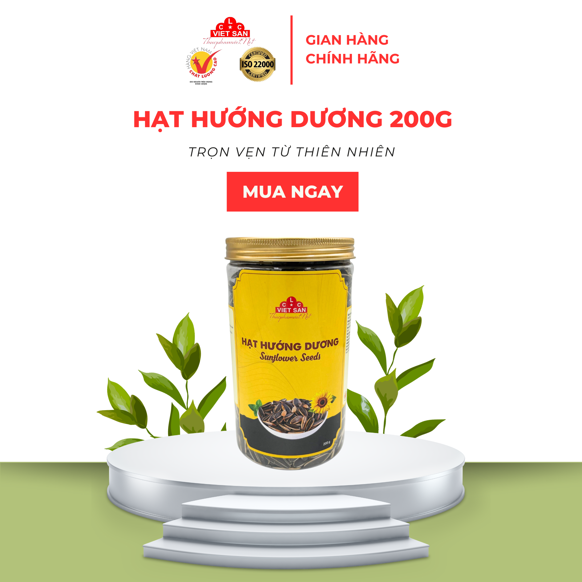 Hạt hướng dương Việt San hộp 200g