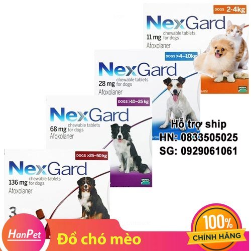 Hanpet - nexgard viên nhai ve ghẻ, bọ chét cho chó - lẻ 1 viên
