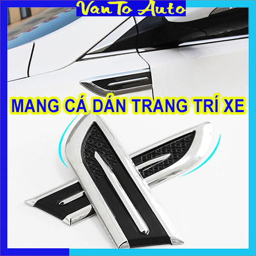 Bộ 2 Mang Cá Ô Tô - Mang Cá Giả Hốc Gió Trang Trí Sườn Xe Ô Tô