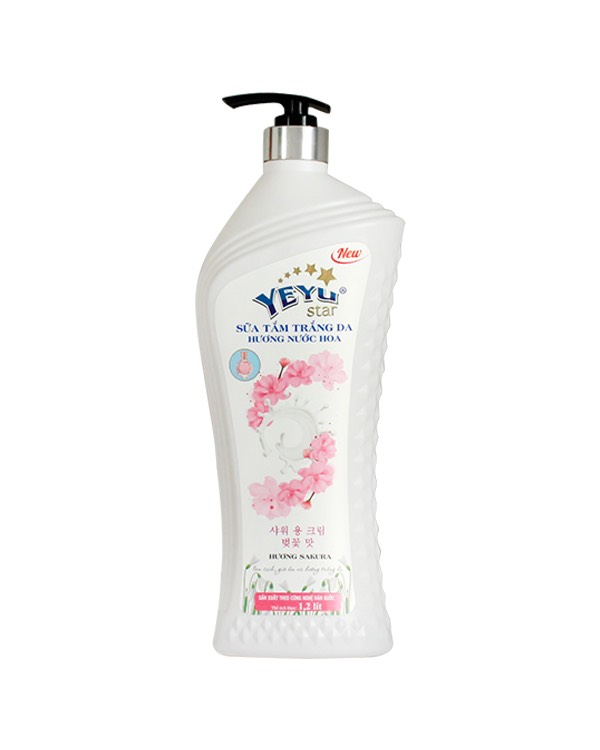 Yeyu star sữa tắm trắng da hương nước hoa sakura 1,2 lít