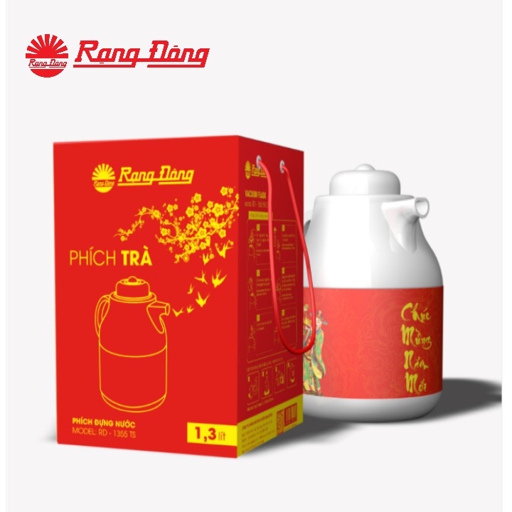 Phích pha trà 1.3 lít rạng đông rd-1355ts