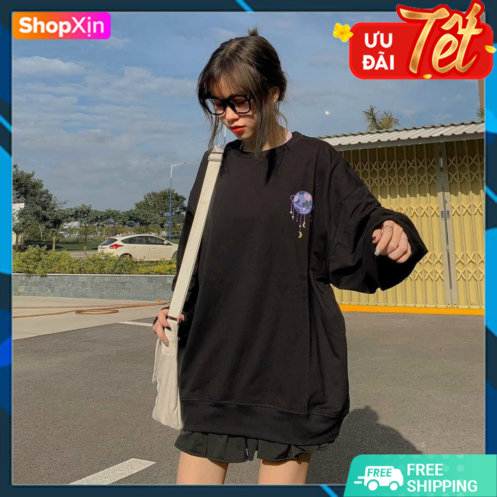 Áo Sweater Nữ Phi Hành Gia Siêu Dễ Thương Chất Nỉ Phối Sơ Mi Trong Tuyệt Đỉnh Công Fu ^^