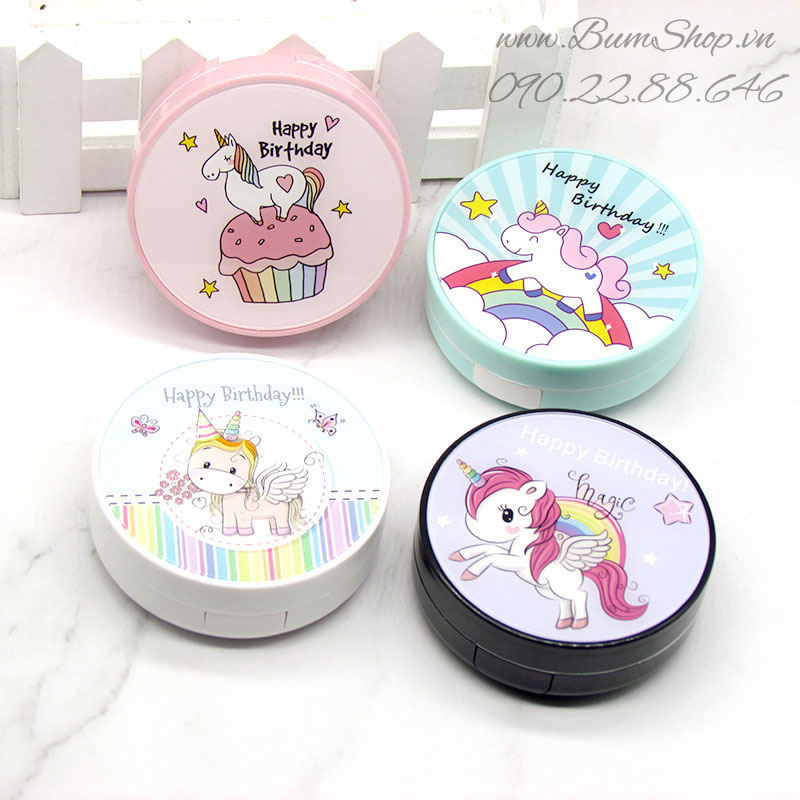Khay gương đựng lens unicorn siêu cưng