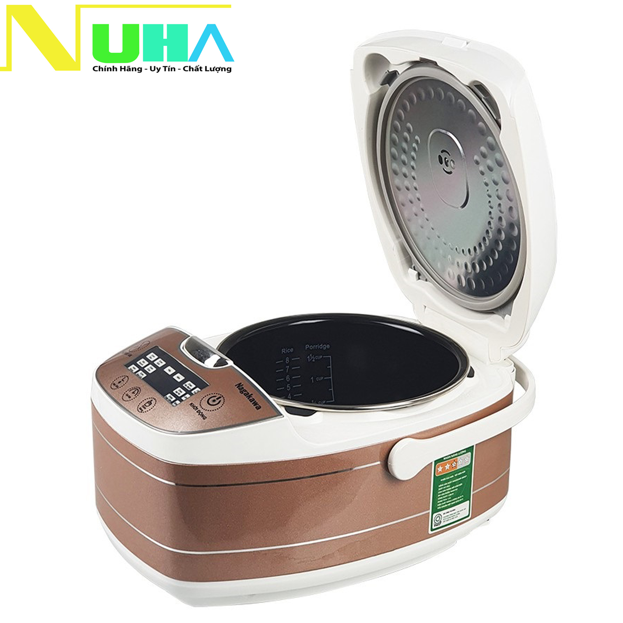 Nồi cơm điện cao tần 1.8L Nagakawa NAG0102 với 14 chức năng nấu và giữ ấm cơm màu ngẫu nhiên-Hàng chính hãng - Dự kiến giao 24/6