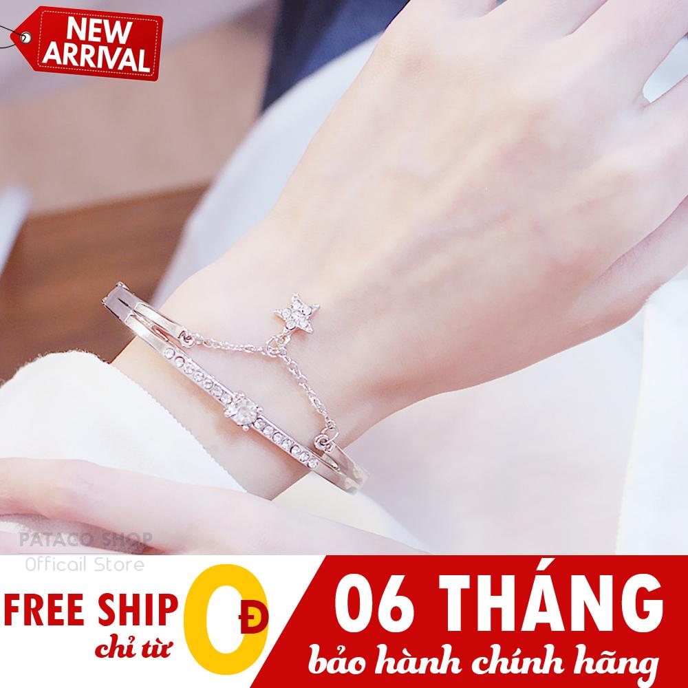 Vòng tay nữ ngôi sao may mắn, Đính đá hạt ngọc lấp lánh, Thiết kế cao cấp