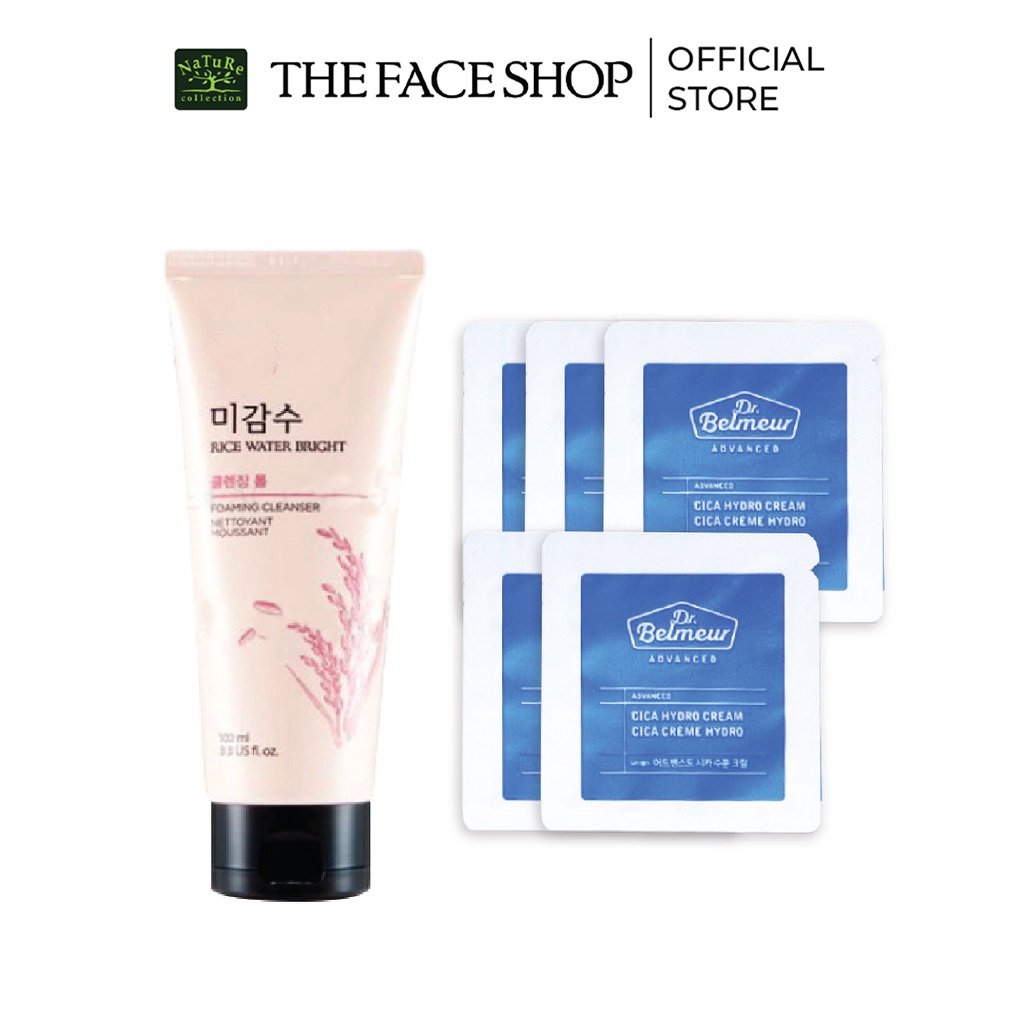 Combo kem dưỡng da thefaceshop 1.2gx5+sữa rửa mặt làm sáng da thefaceshop 100g