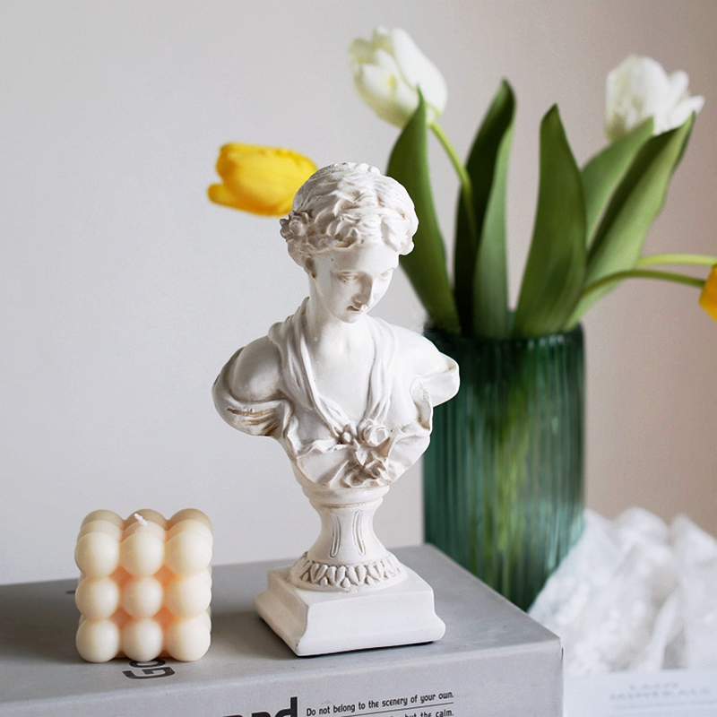 Tượng Hy Lạp  La Mã nữ thần chiến thắng Nike / cô gái hoa hồng trưng bày trang trí cao 23cm