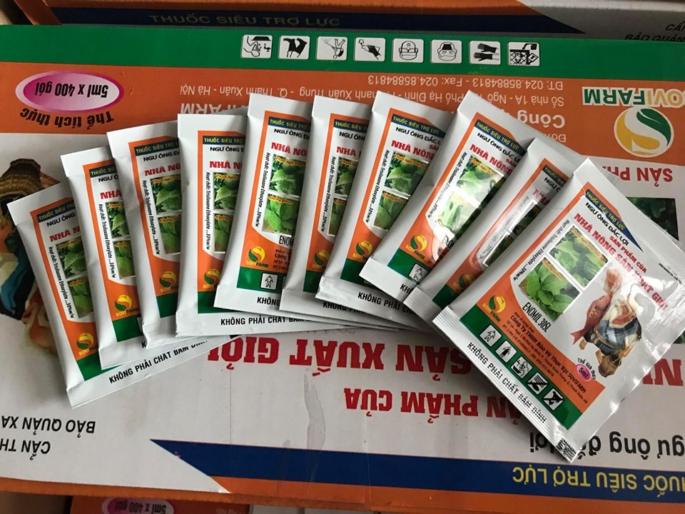 Combo 10 gói - Chế phẩm bám dính Ngư Ông Đắc Lợi Enomil 30SL (5ml)  là sản phẩm được bổ sung vào thuốc bảo vệ thực vật để tăng độ bám dính của thuốc trên cây trồng