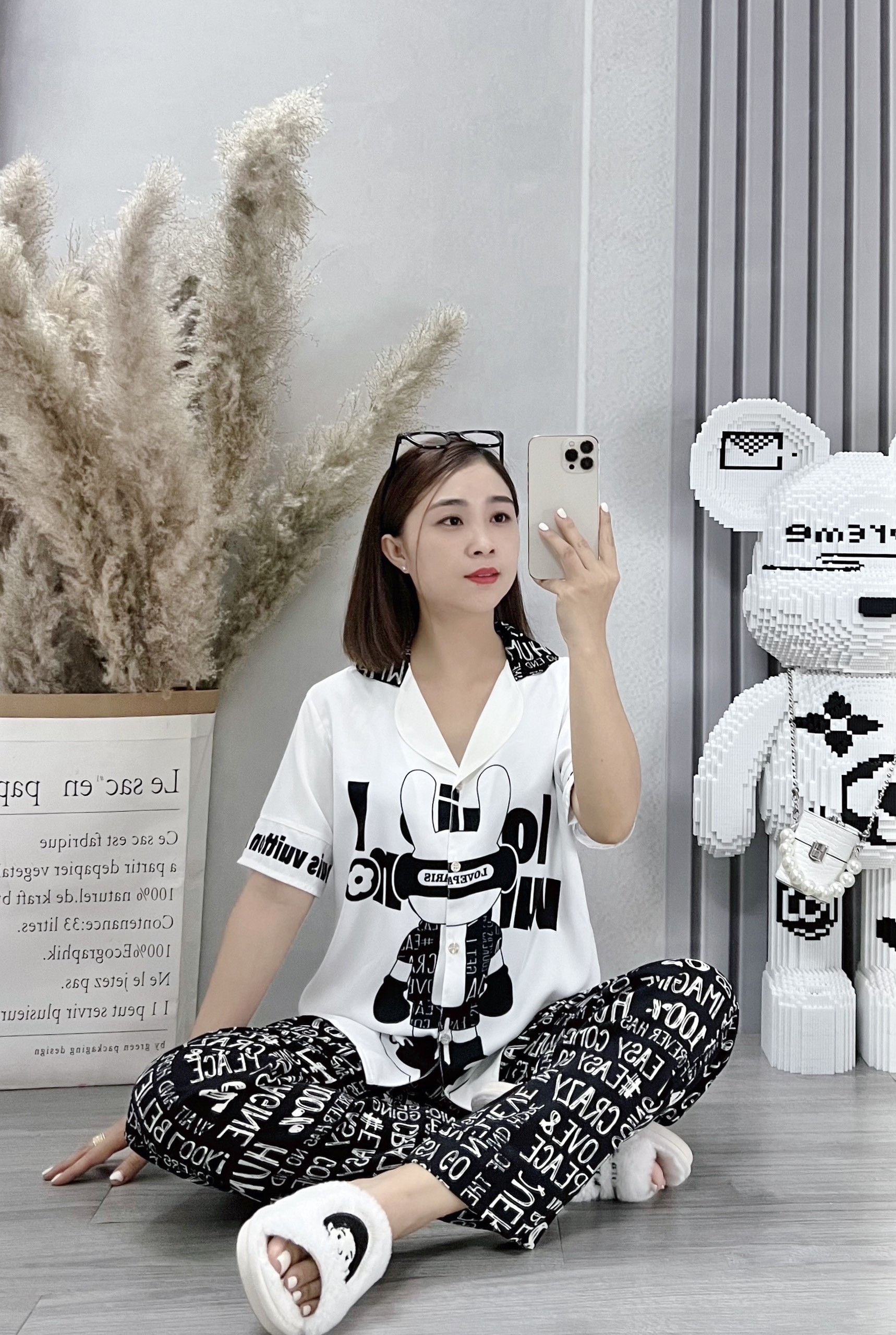 Đồ bộ nữ mặc nhà, pijama tiểu thư 5D chất liệu lụa MANGO cao cấp tay ngắn quần dài MGD-07