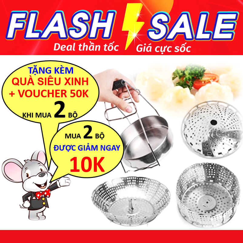 [HCM]Trọn bộ xửng hấp và dụng cụ gắp nóng inox đa năng tiện dụng cần thiết đầy hữu dụng cho mọi gian bếp.