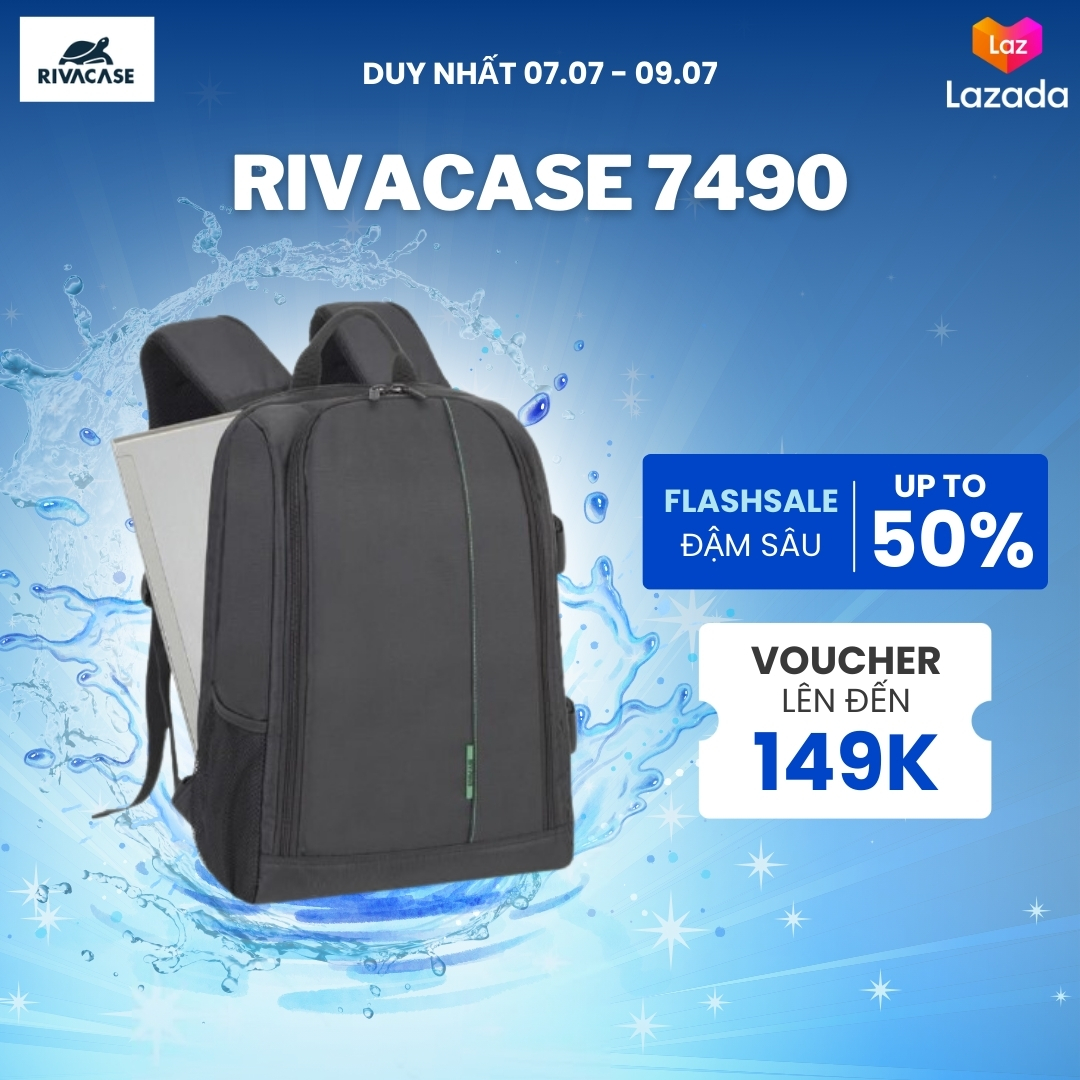 Balo đựng máy ảnh dslr rivacase 7490 có ngăn đựng laptop 15.6 inch - hàng chính hãng
