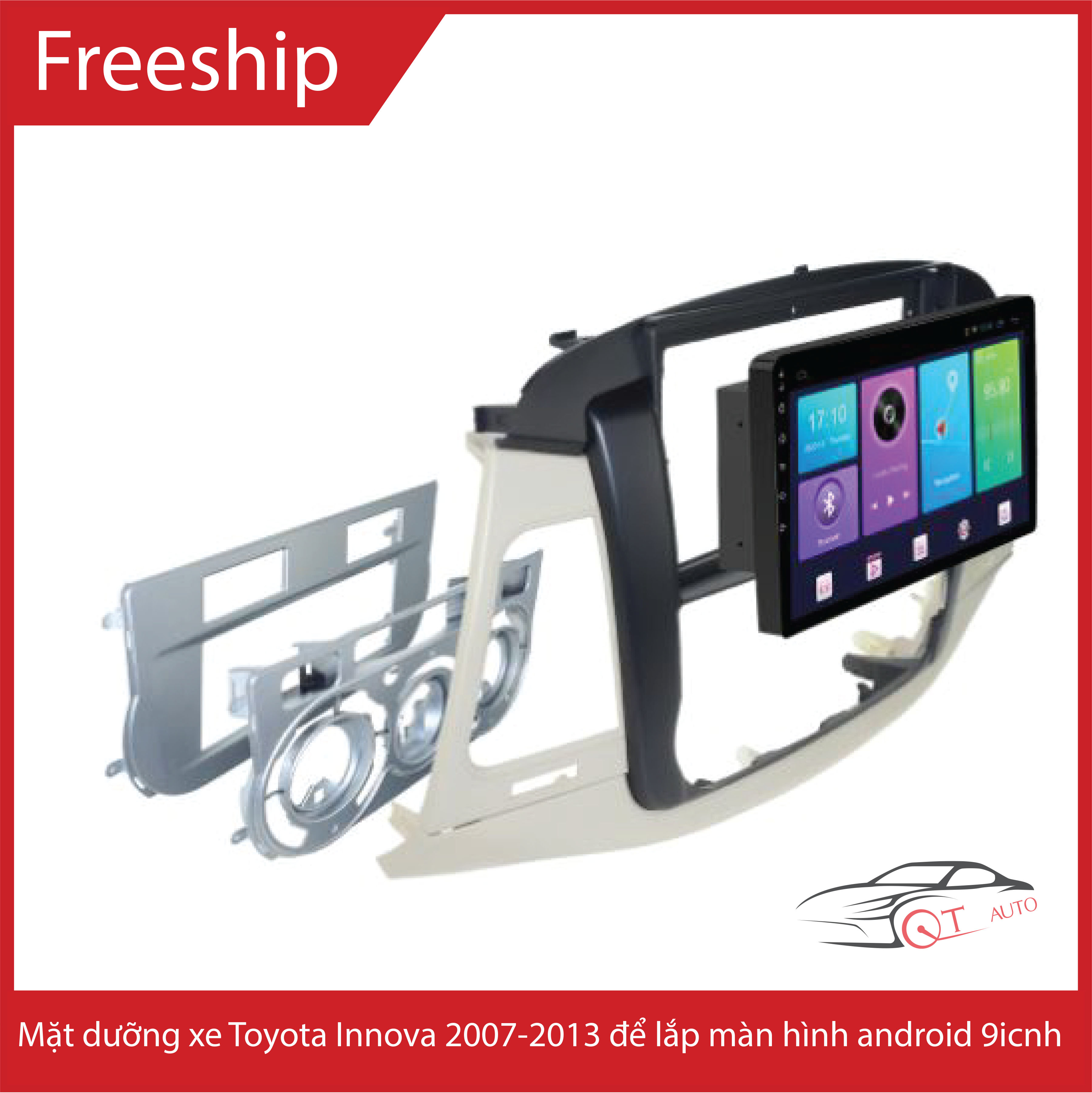 Mặt dưỡng xe toyota innova 2007-2013; Mặt dưỡng lắp đặt màn hình android cho ô tô toyota innova 2007-2013; Mặt dưỡng toyota innova điều hòa cơ, Mặt dưỡng toyota innova điều hòa tự động