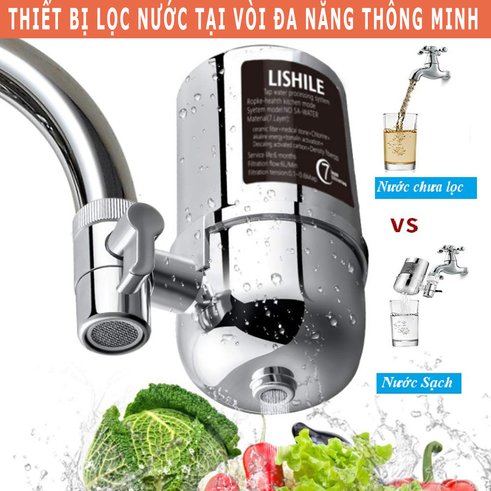 Máy Lọc Nước Tại Vòi 7 Lớp Cao cấp, Lọc Nước Trực Tiếp Tại Vòi, Thiết Bị Lọc Nước Tại Vòi - Lắp đặt đơn giản, Lọc nhanh cặn bẩn - Chất liệu nhựa ABS và Inox cao cấp Làm từ vật liệu chuẩn Y tế ABS - BH 6 tháng.