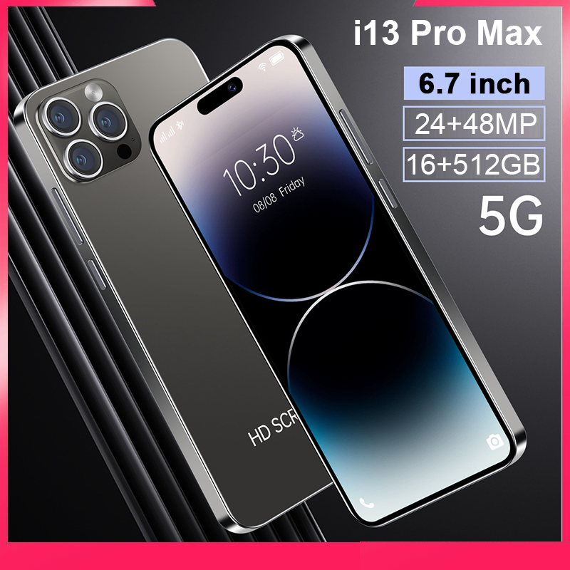 điện thoại giá siêu rẻ i13 Pro max Màn Hình Full HD 6.7 Inch Điện Thoại Di Động Bộ Nhớ Lớn 16+512 GB Hai Thẻ Sim Camera HD 24+48 MP Pin 5800 mAh điện thoại chính hãng ré cho hoc sinh