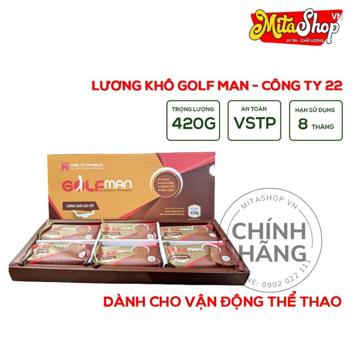 Lương khô golf man, hộp 420gr, lương khô quân đội