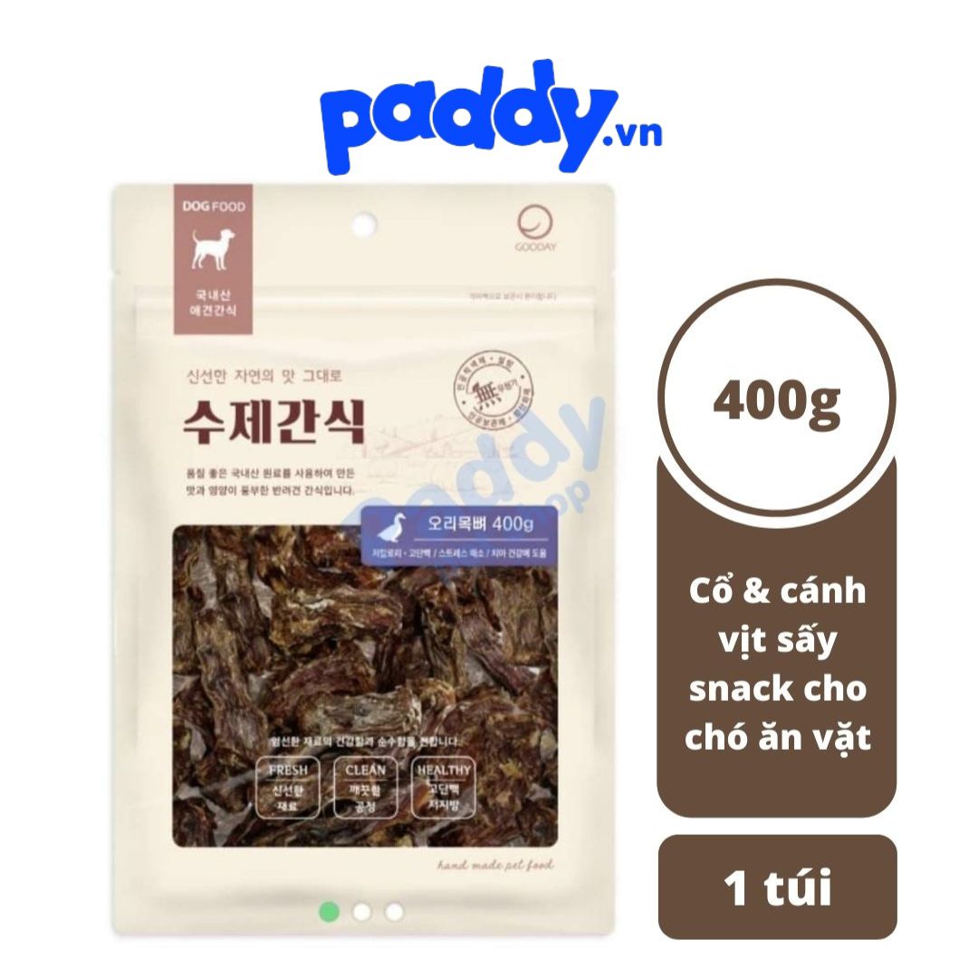 Cổ & Cánh Vịt Sấy Gooday Snack Cho Chó 400g Nhập khẩu Hàn Quốc