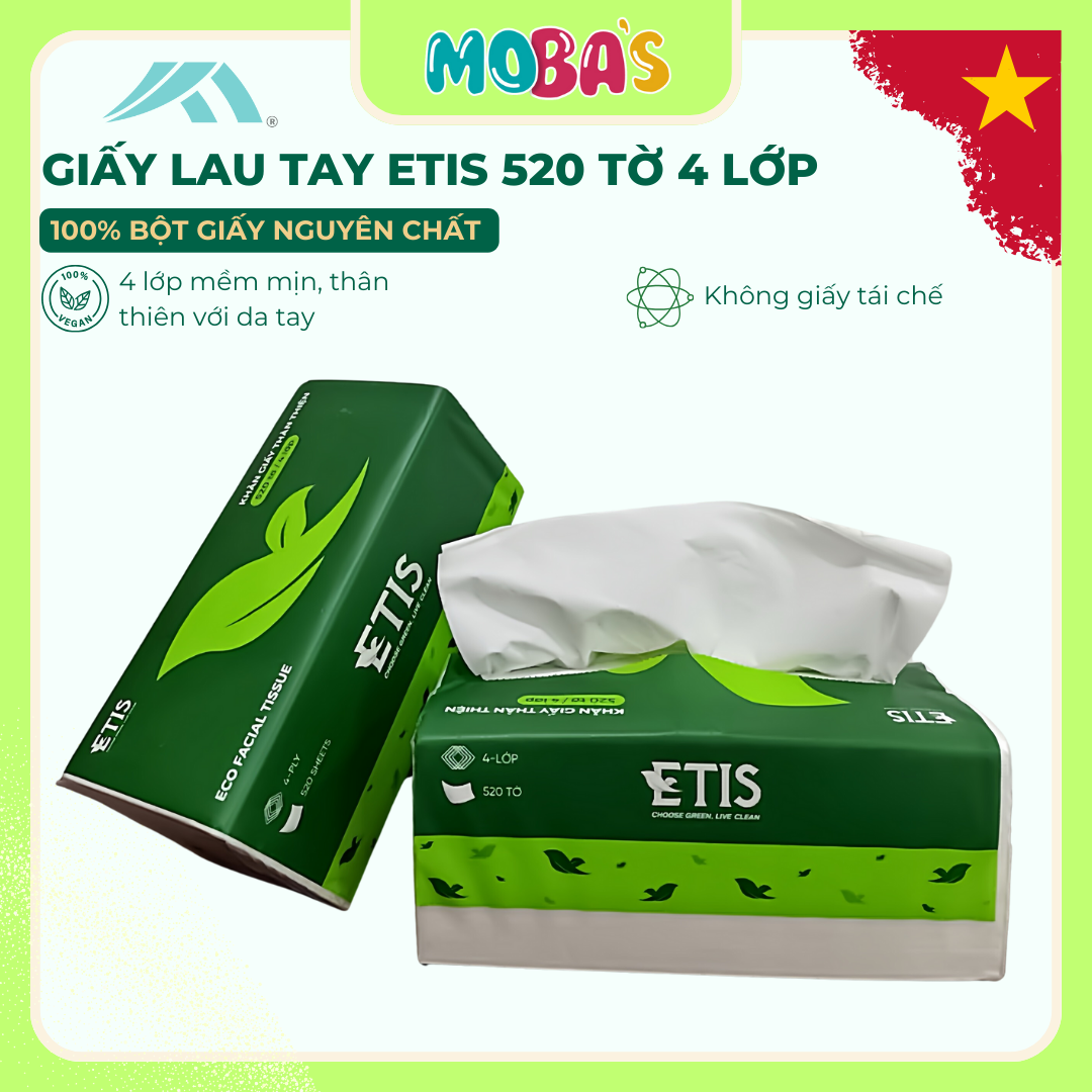 Giấy Lau Tay ETIS 520 Tờ 4 Lớp