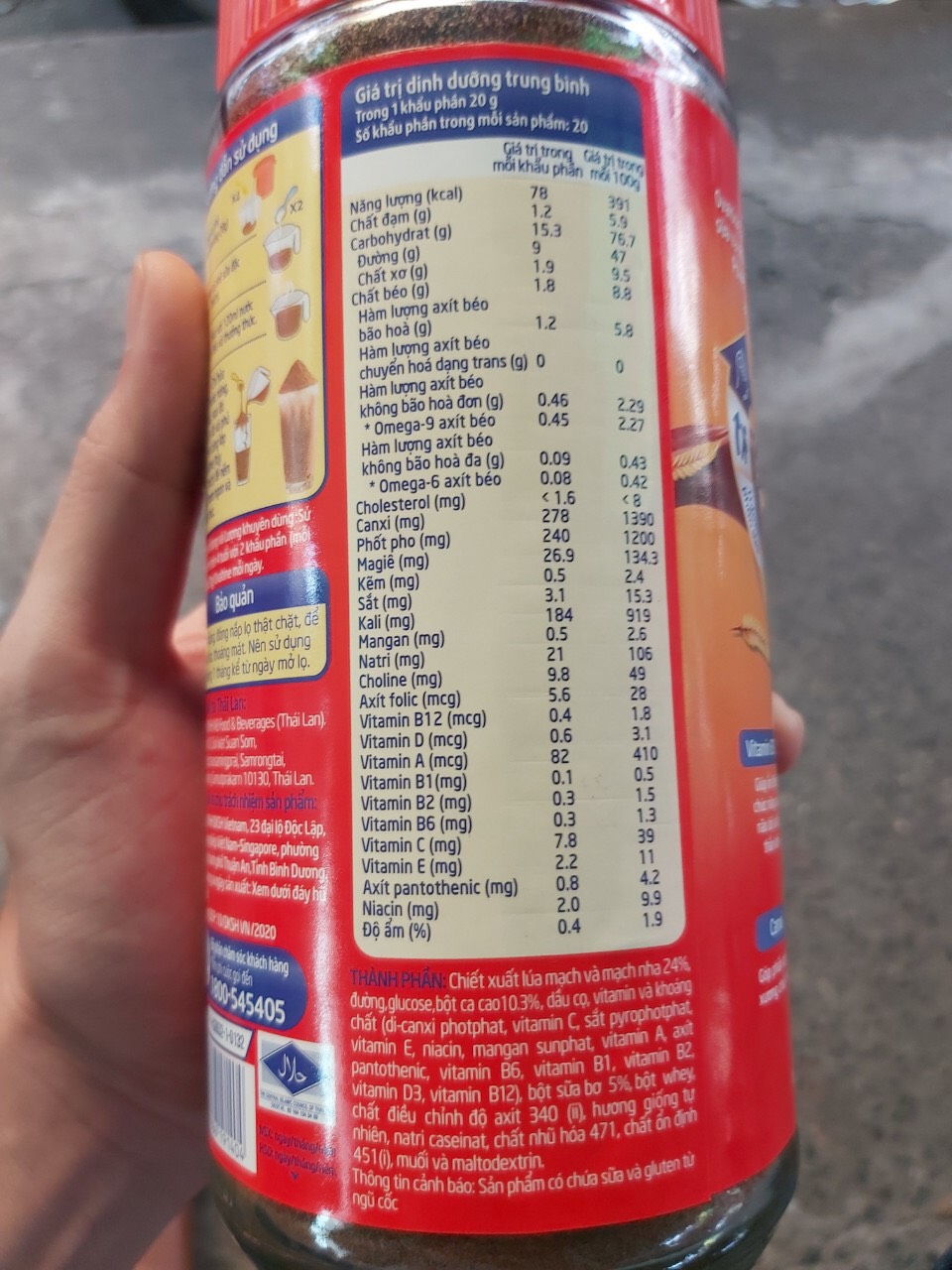 Thức uống lúa mạch hương vị ca cao Ovaltine bột (01) hũ thủy tinh 400g Bổ Sung Năng Lượng Và Khoáng Chất Omega 6-9