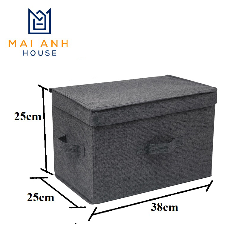 Hộp đựng đồ đa năng gấp gọn nắp liền, 4 quai vải Mai Anh House MA18 YAMAZEN - hàng xuất Nhật