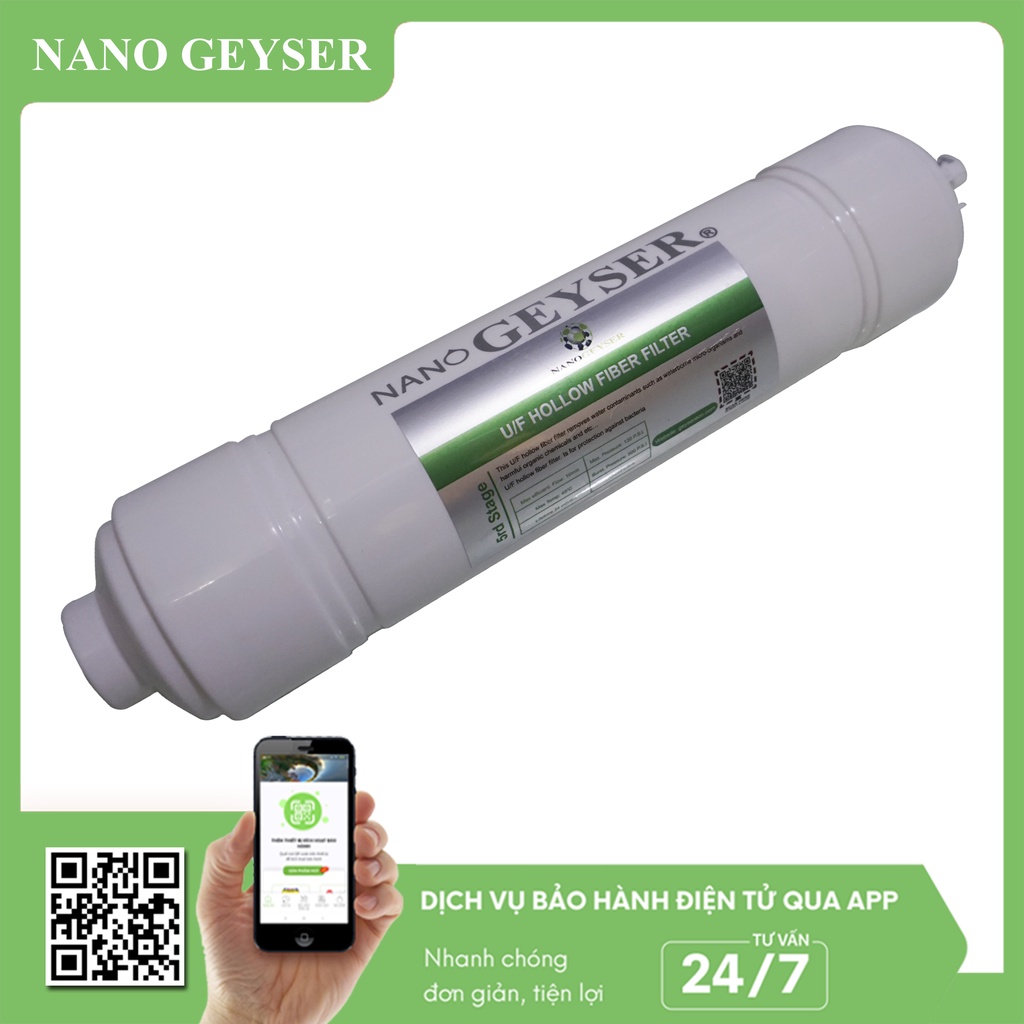 Lõi lọc nước số 4 máy UF, Lõi UF Hollow Fiber Filter, Lõi lọc nước dùng cho các dòng máy lọc nước UF, Geyser Eco Crystal