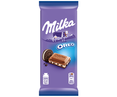 Socola sữa nhân bánh Oreo 100g - Chocolate MILKA lait morceaux Oreo