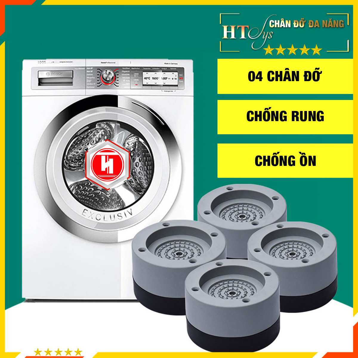 Chống rung máy giặt Hàng Loại 1 bộ 4 đế cao su cao cấp